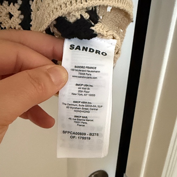 Sandro black and Tan Patterned Cardigan - Picture 6 of 8